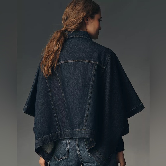 The Weston Cape Denim Boyfriend Jacket by Pilcro Size L/XL - Picture 2 of 9